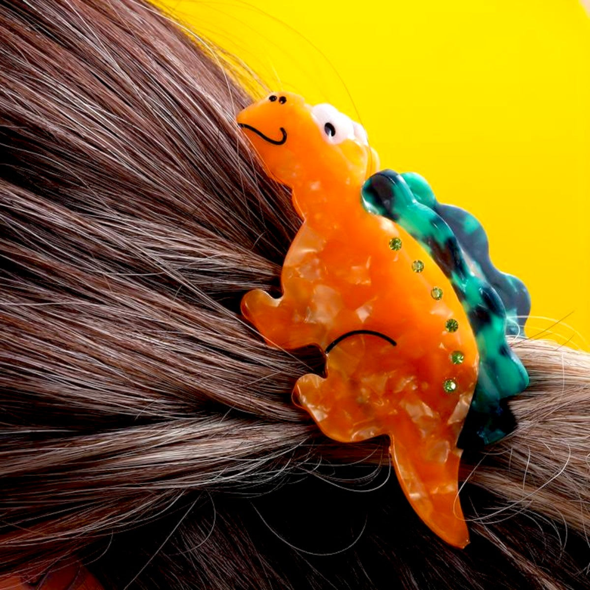 Prehistoric Chic Dinosaur Acetate Hair Clip-the lalezar