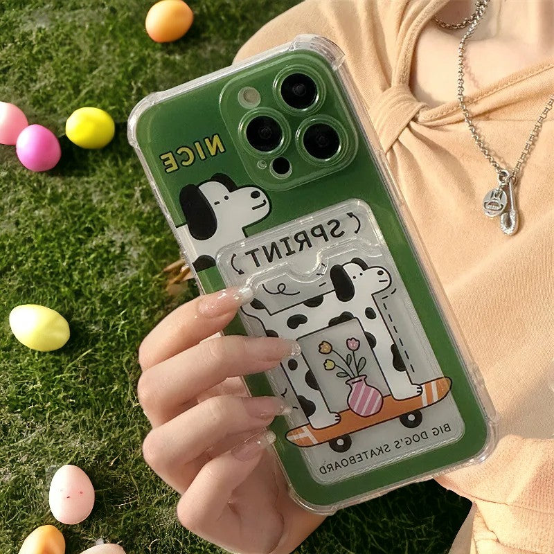 Playful Puppy Wallet Phone Case - Secure and Adorable Protection-the lalezar