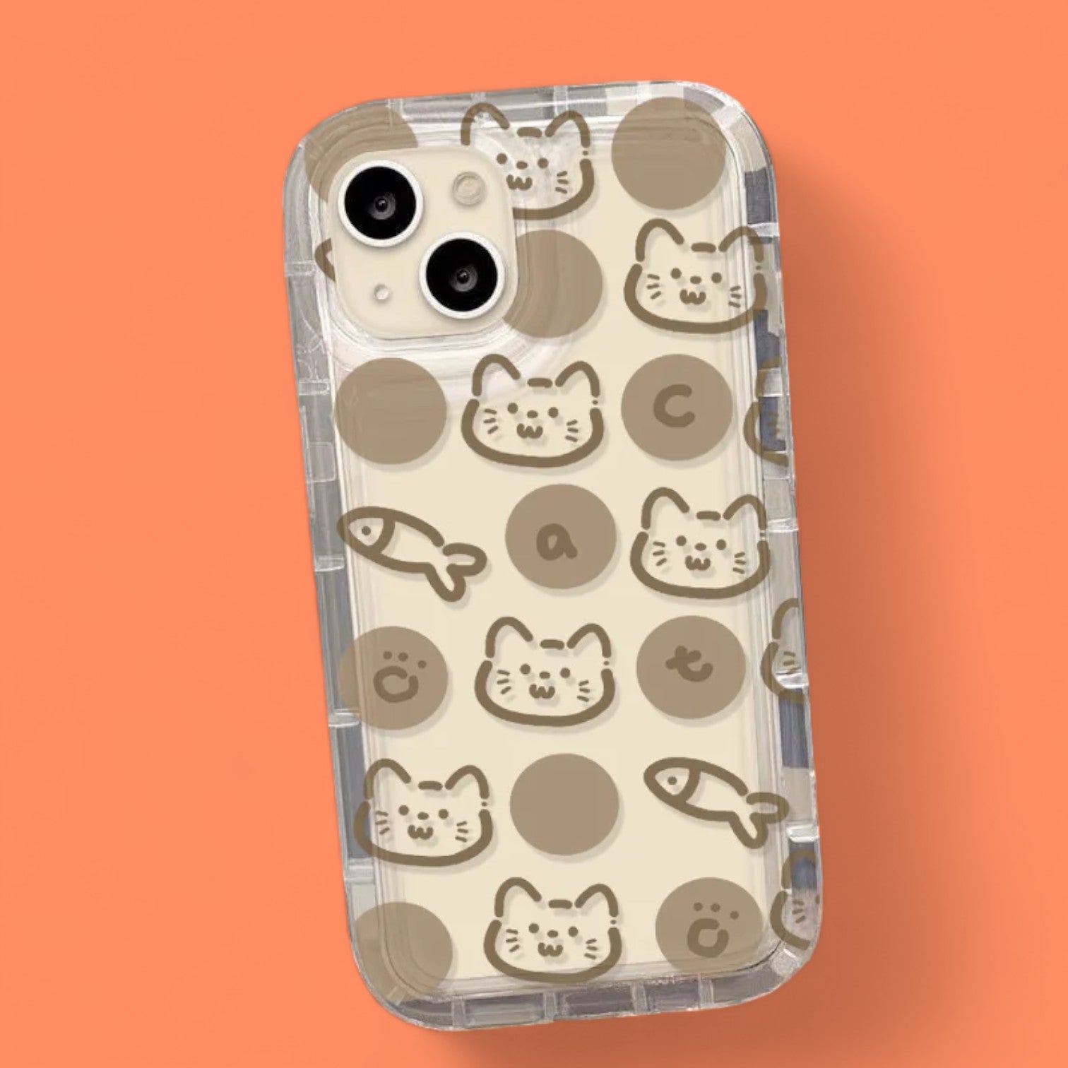 Cartoon Design Transparent Phone Cases : Purr-fect Pattern & Sweet Snack Design Cases-the lalezar