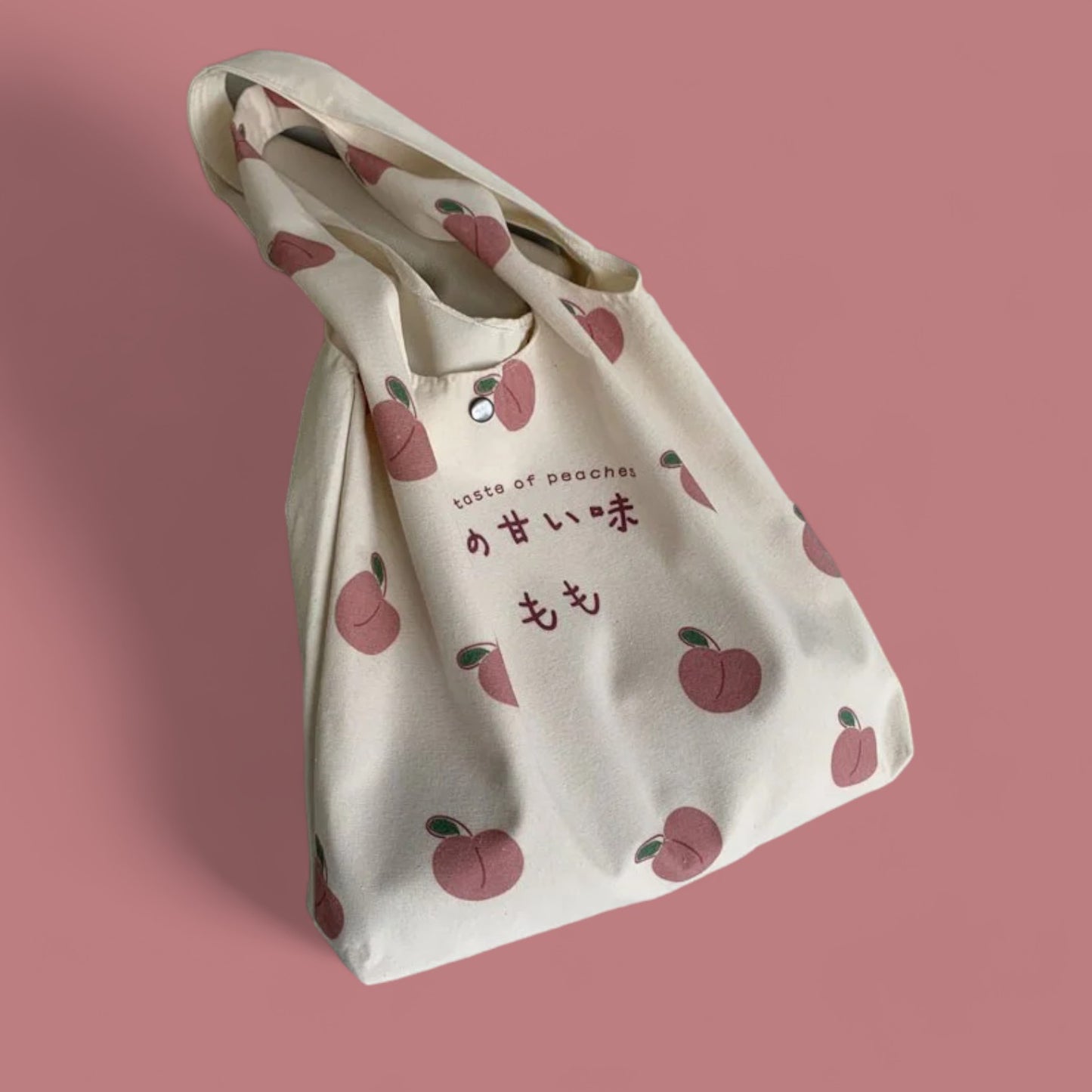 Sweet Peach Canvas Tote Bag - Versatile and Spacious with a Japanese Touch-the lalezar