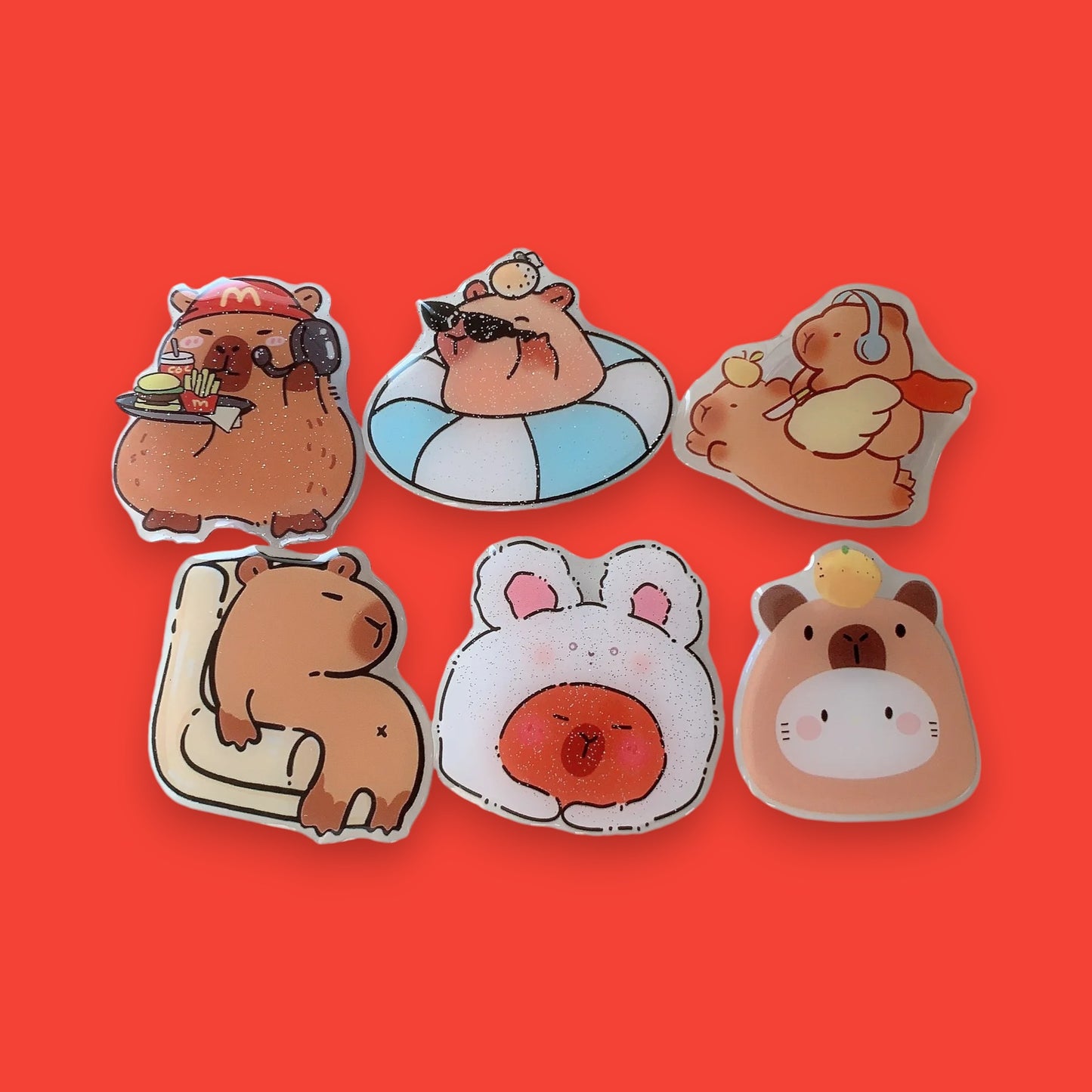 CapyFun Capybara Adhesive Phone Grip Collection – Expandable Animal Stands-the lalezar