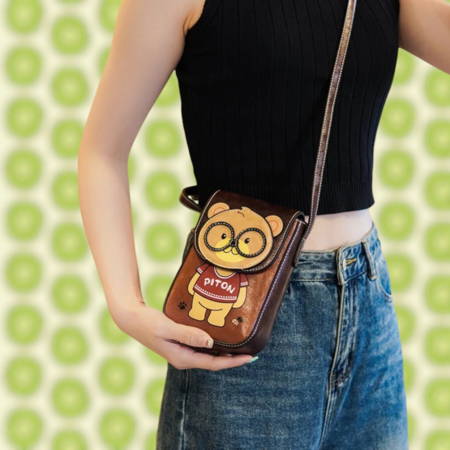 Adorable Cartoon Bear Phone Crossbody Bag-the lalezar