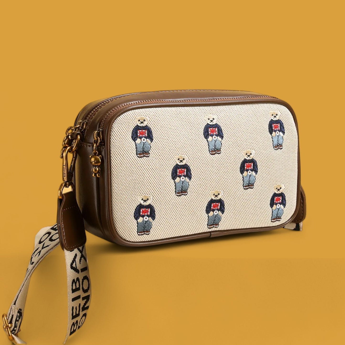 Vintage Bear Embroidered Crossbody – Timeless Fashion Meets Modern Chic for 2024-the lalezar