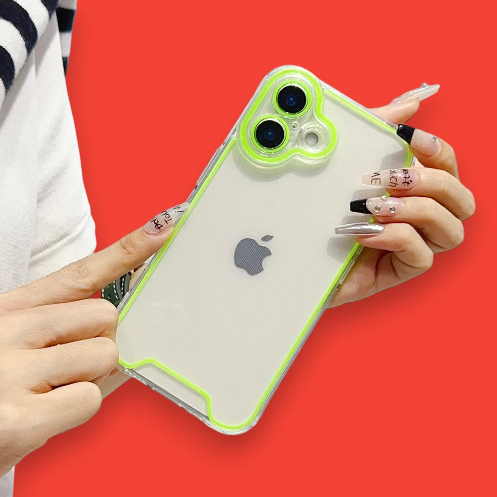 GlowGuard Neon Shockproof iPhone Case – Glow-in-the-Dark, Camera Shield & Anti-Scratch Armor-the lalezar