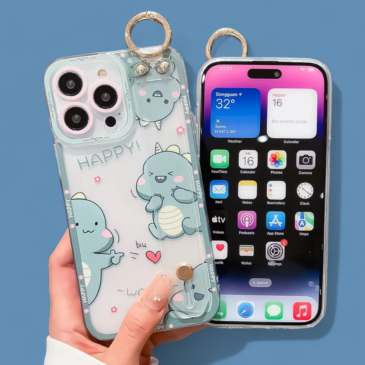 Dino Darling Grip & Stand Phone Cases-the lalezar