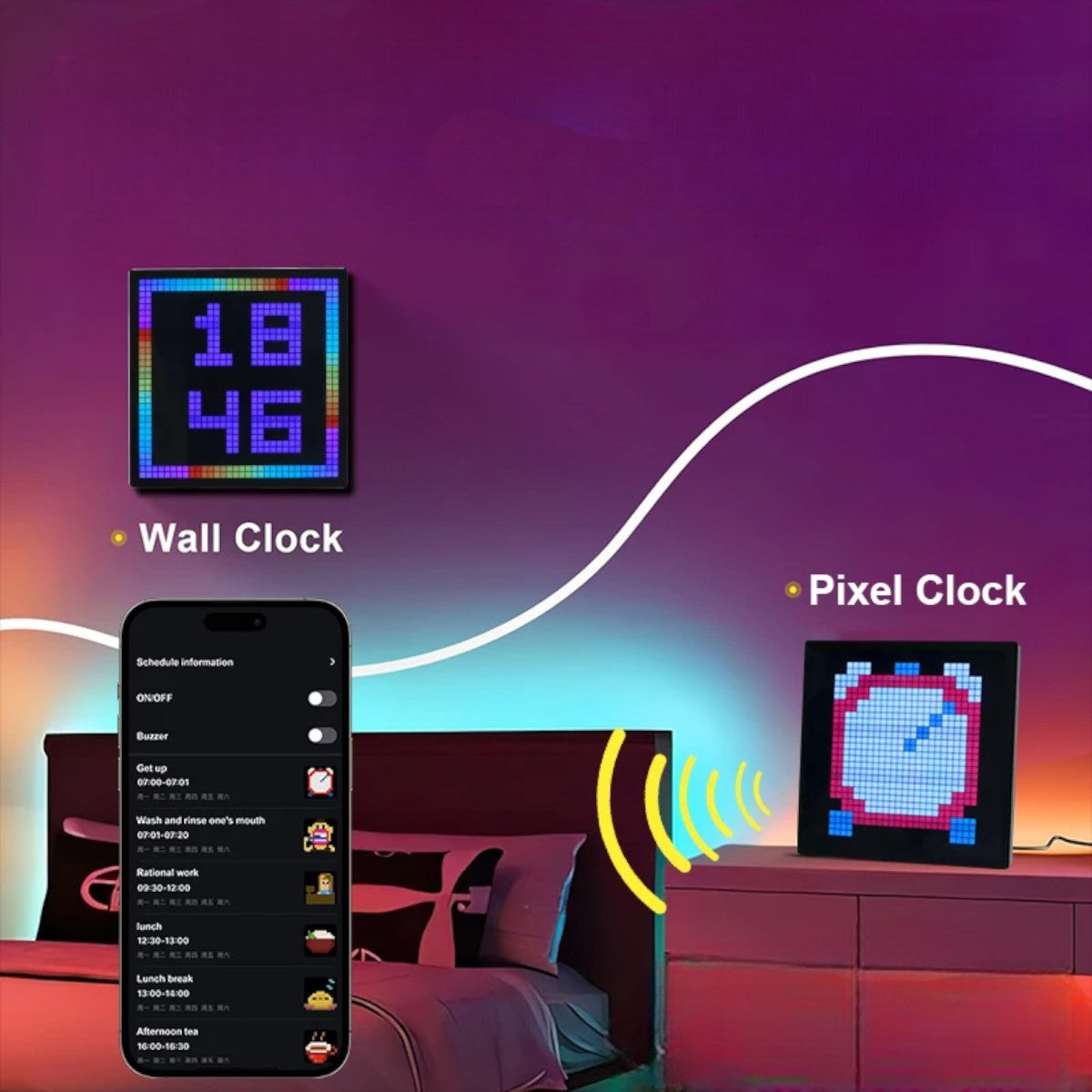 Dynamic Decor: Smart LED Pixel Screen – Personalized Art, Messages, and Music-Reactive Display!-the lalezar