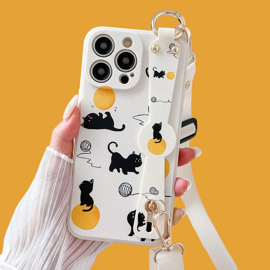 Purr & Pooch - Chic Grip & Stand Phone Case with Crossbody Strap-the lalezar