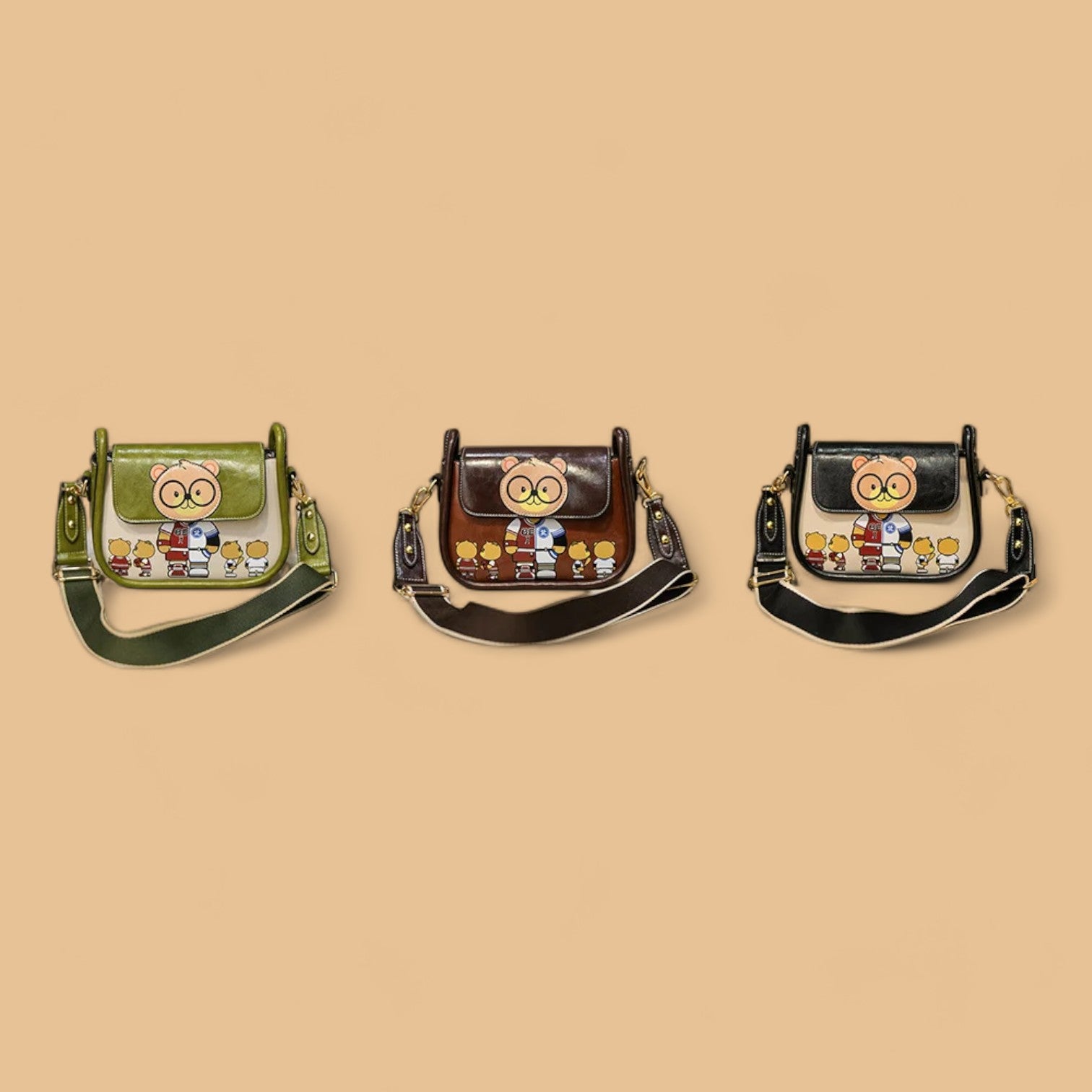 Vintage-Inspired Character Saddle Bag – Chic Small Crossbody with Playful Motif for 2024-the lalezar