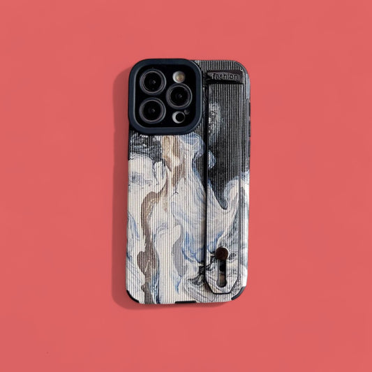 Marbled Elegance Grip & Stand Case-the lalezar