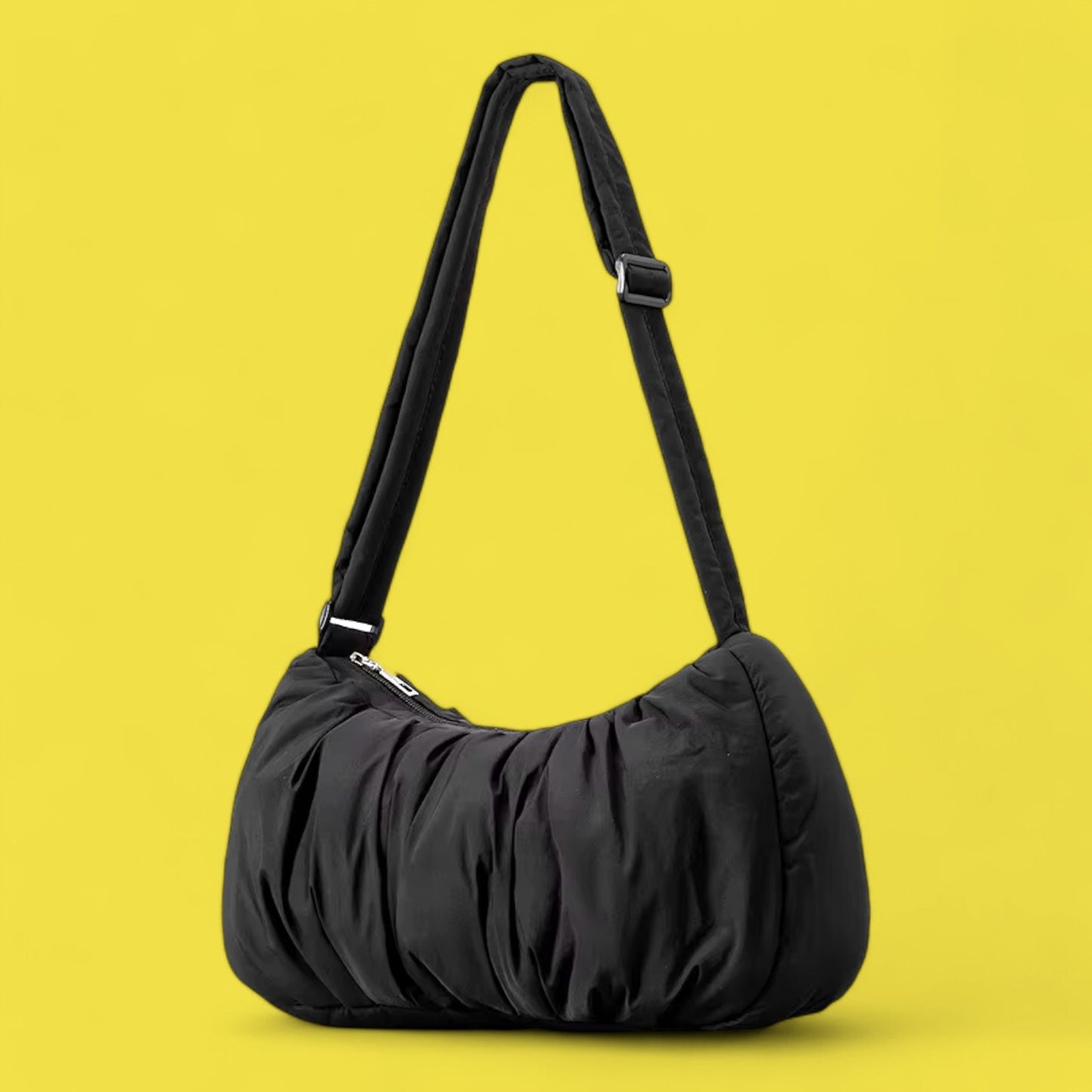 NightGlow Ruched Puffer Shoulder Bag