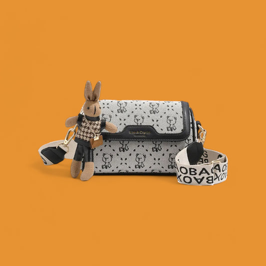 Sleek Bear Embroidered Crossbody Bag – Casual Elegance with Versatile Styling for 2024-the lalezar