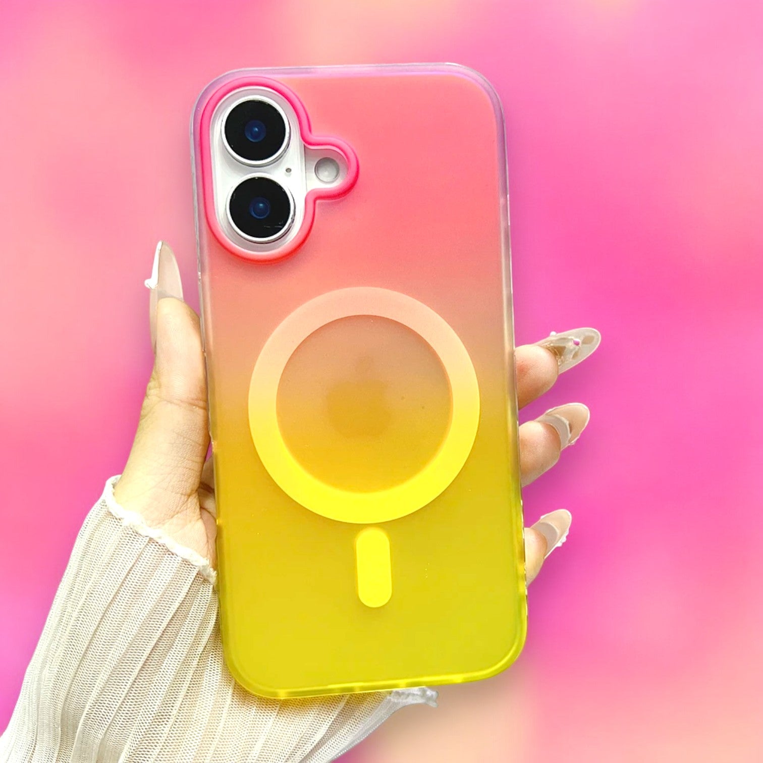 Rainbow Dream: Gradient Glow iPhone Case with MagSafe – Shockproof, Anti-Scratch, & Fingerprint-Free-the lalezar