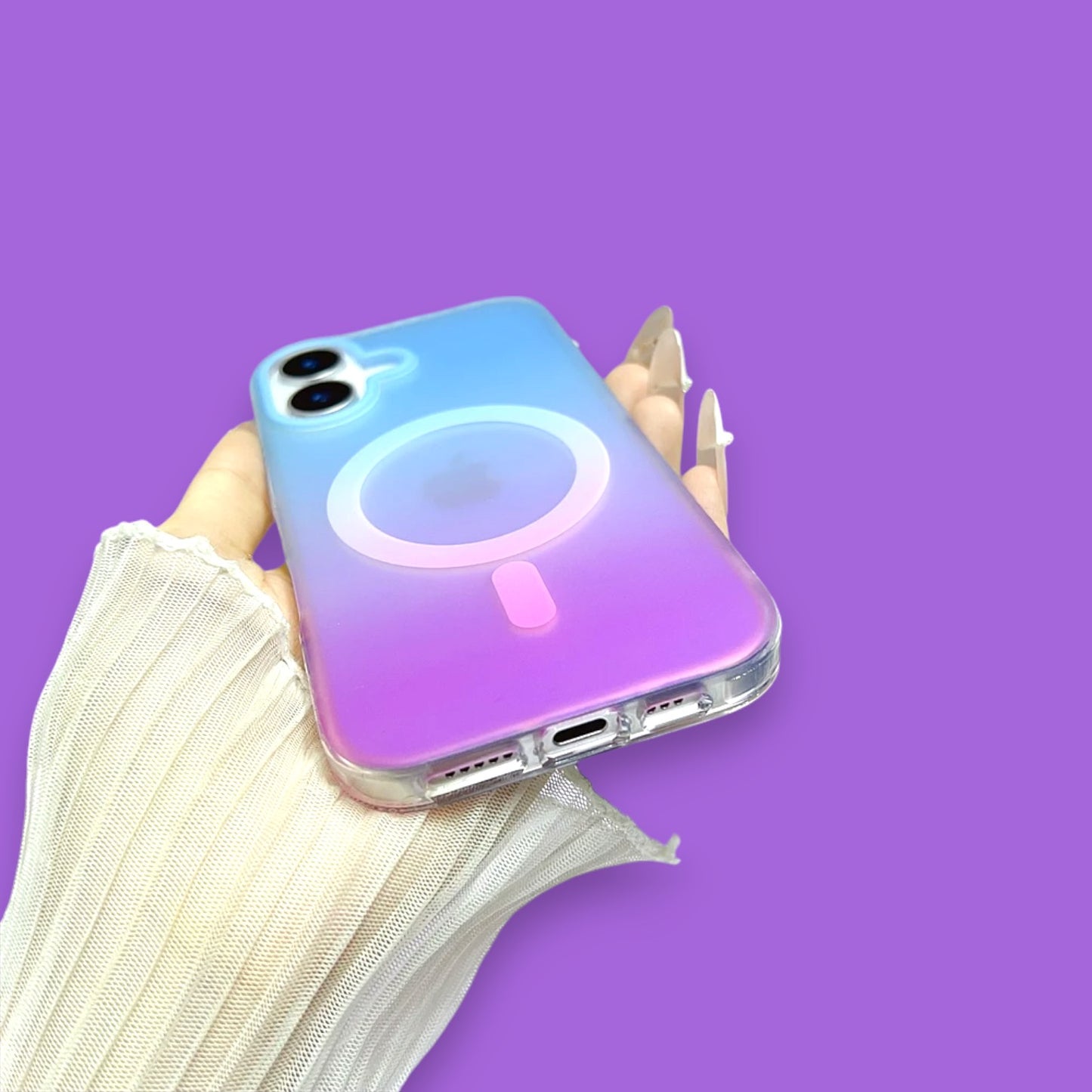 Rainbow Dream: Gradient Glow iPhone Case with MagSafe – Shockproof, Anti-Scratch, & Fingerprint-Free-the lalezar