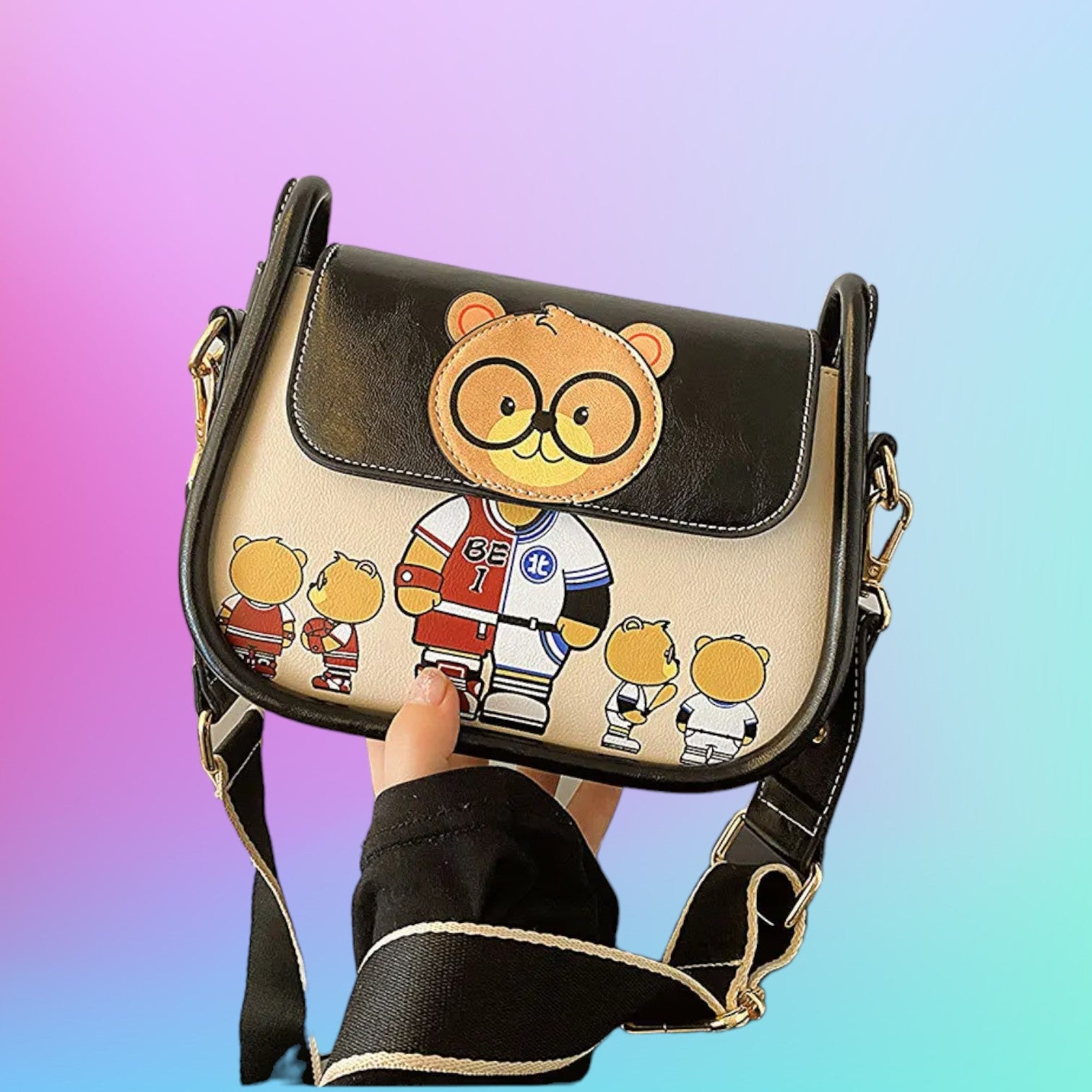 Vintage-Inspired Character Saddle Bag – Chic Small Crossbody with Playful Motif for 2024-the lalezar