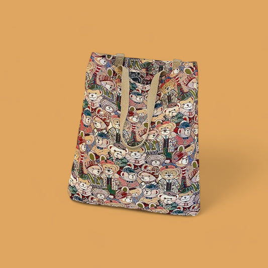 Artistic Embroidered Tote Bag – Lightweight Everyday Carryall with Unique Character Design-the lalezar