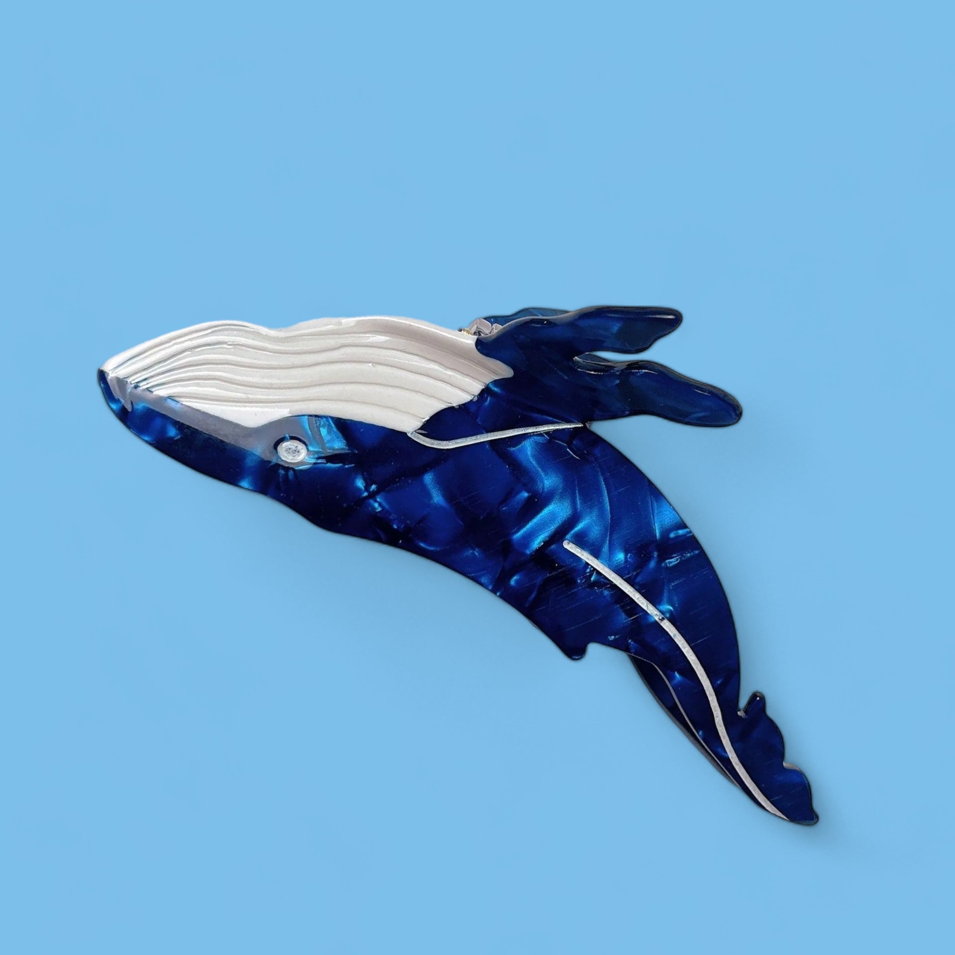 Blue Depths Whale Hair Clips-the lalezar