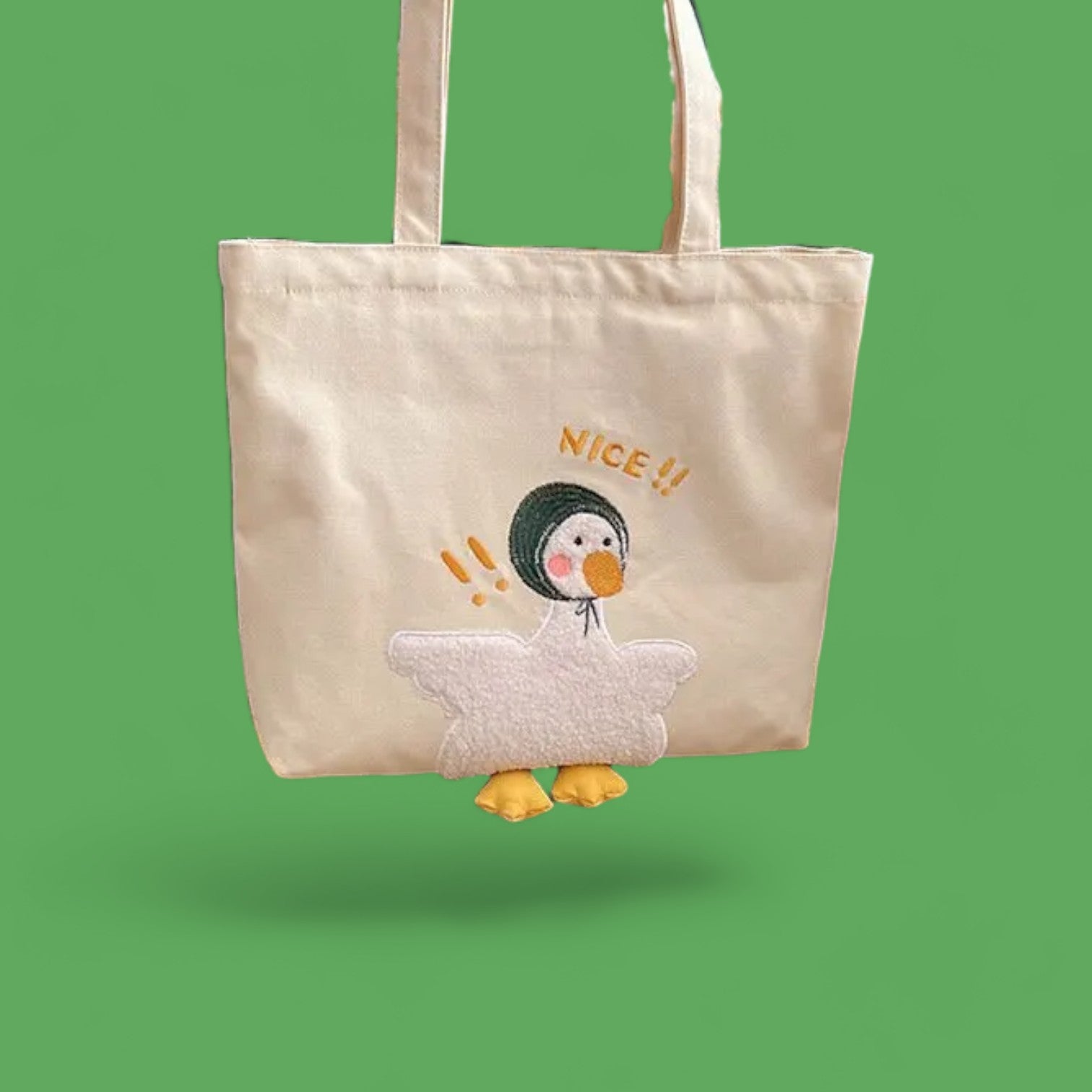 Quirky Duck Canvas Tote Bag - Cute and Casual Handbag for Everyday Style-the lalezar