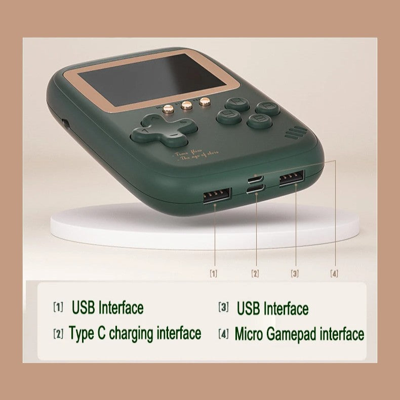 Retro Gamer Power Bank – 10000mAh Dual-USB with 500 Classic Games!-the lalezar