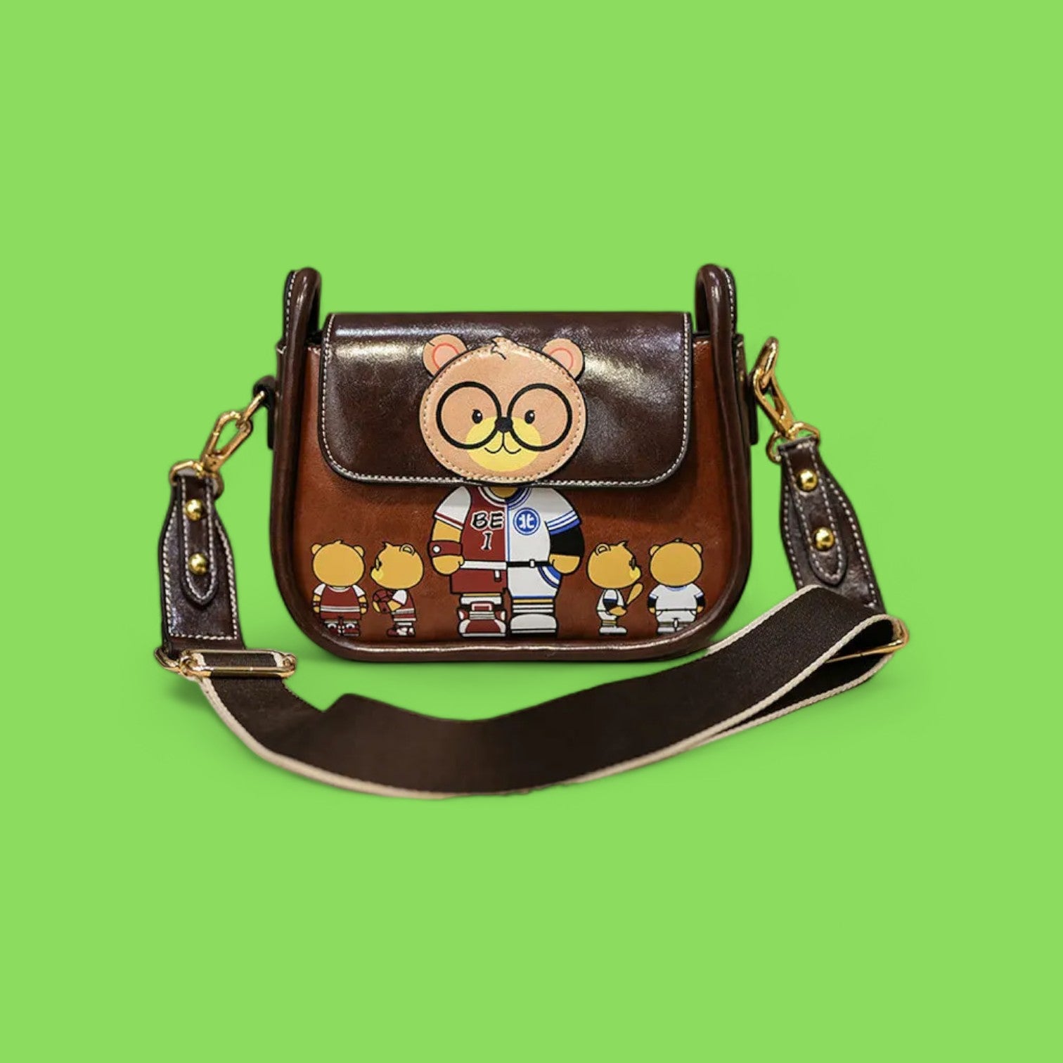 Vintage-Inspired Character Saddle Bag – Chic Small Crossbody with Playful Motif for 2024-the lalezar