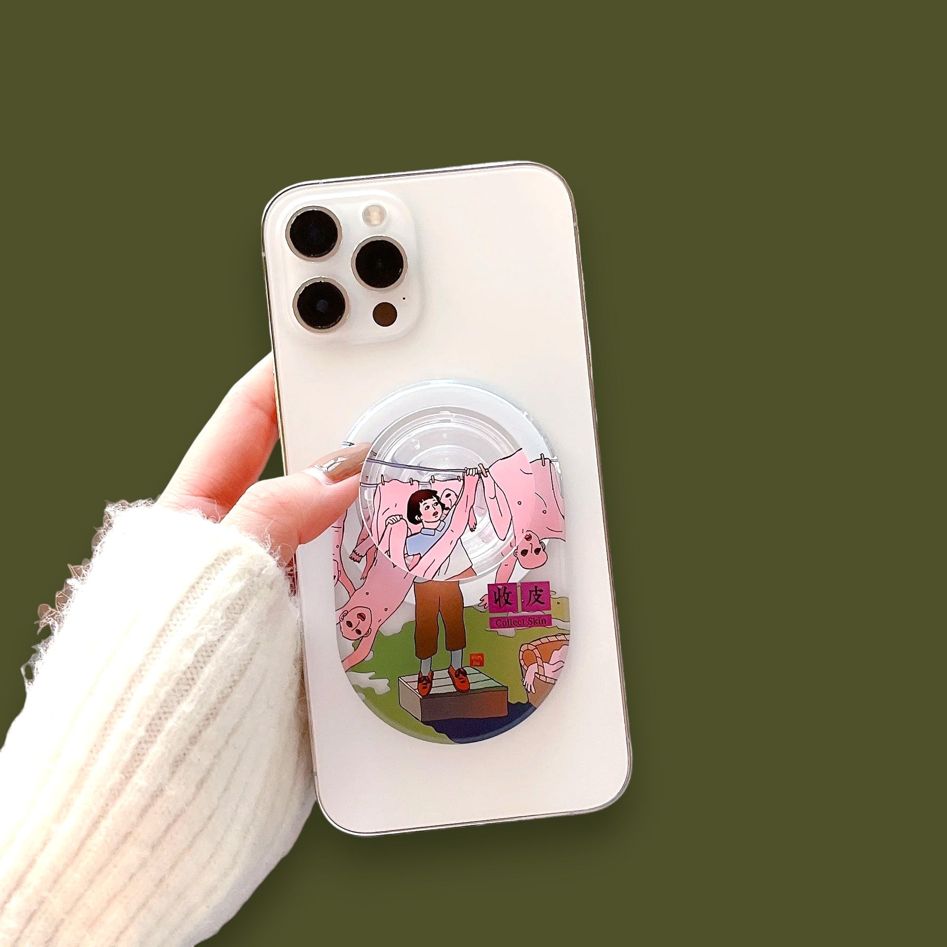 AnimeMag Pop Socket – Magnetic Phone Grip & Stand for MagSafe iPhones (Collect Skin Edition)-the lalezar