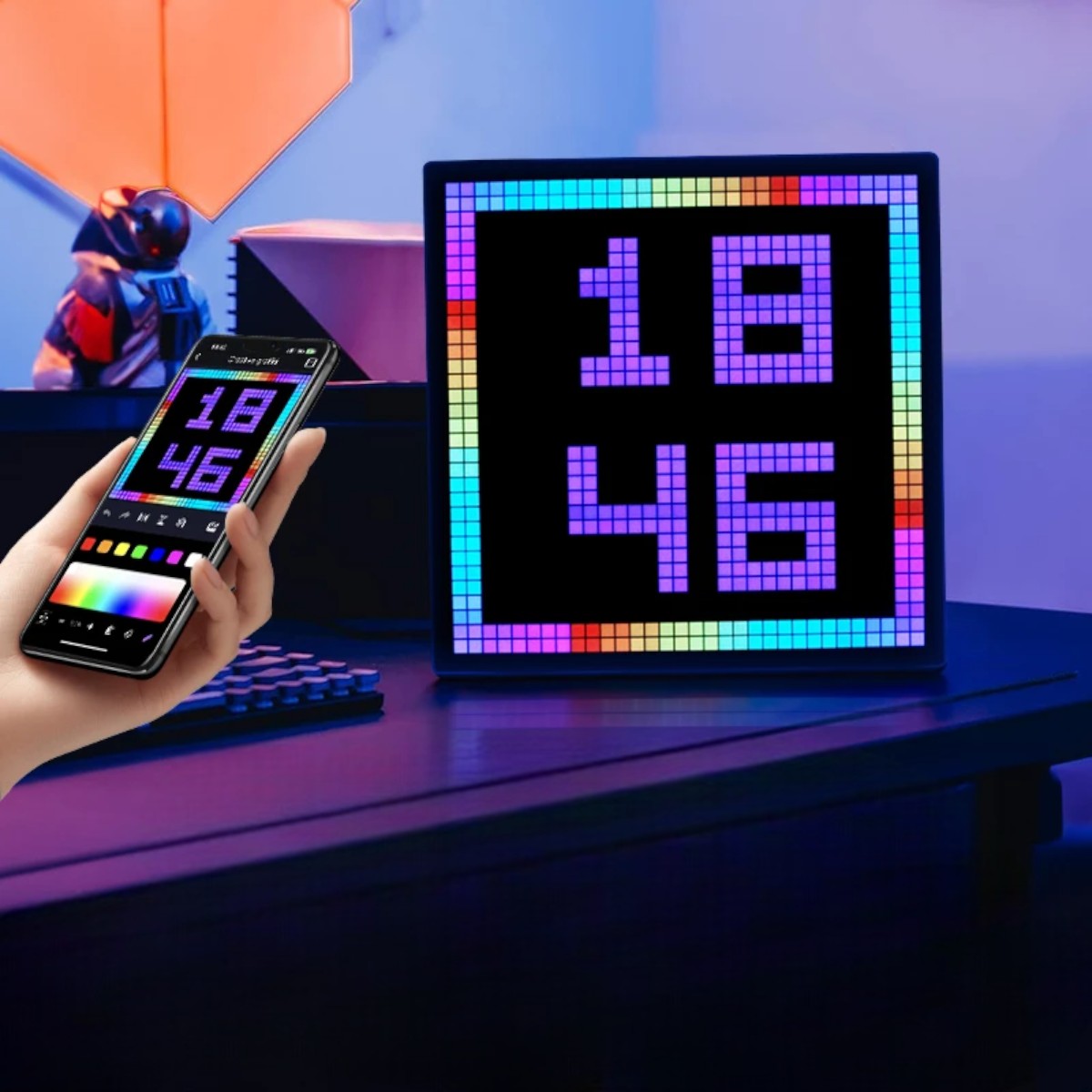 Dynamic Decor: Smart LED Pixel Screen – Personalized Art, Messages, and Music-Reactive Display!-the lalezar