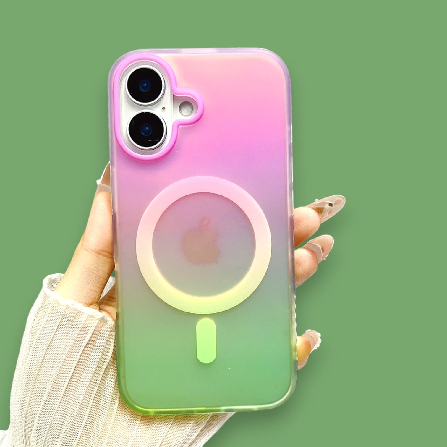 Rainbow Dream: Gradient Glow iPhone Case with MagSafe – Shockproof, Anti-Scratch, & Fingerprint-Free-the lalezar