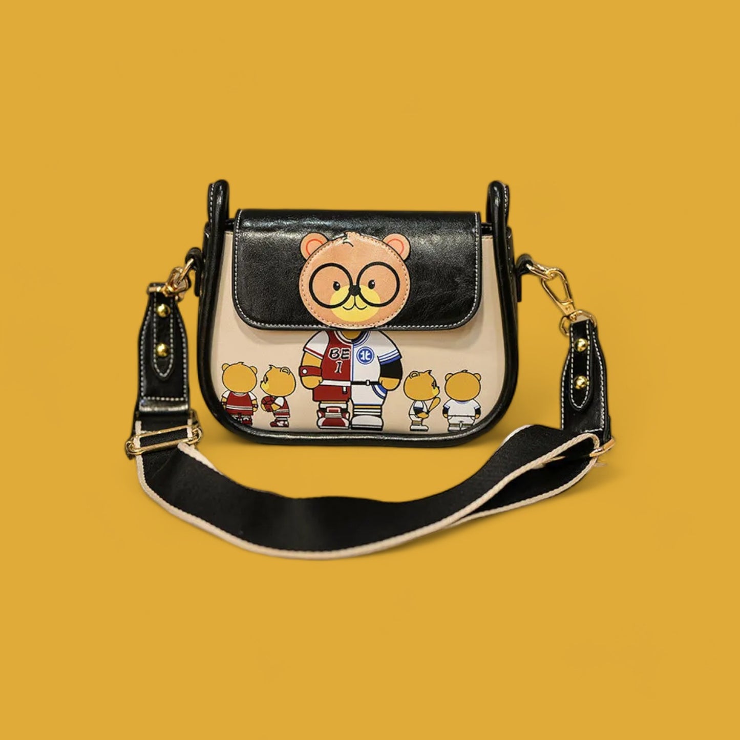 Vintage-Inspired Character Saddle Bag – Chic Small Crossbody with Playful Motif for 2024-the lalezar