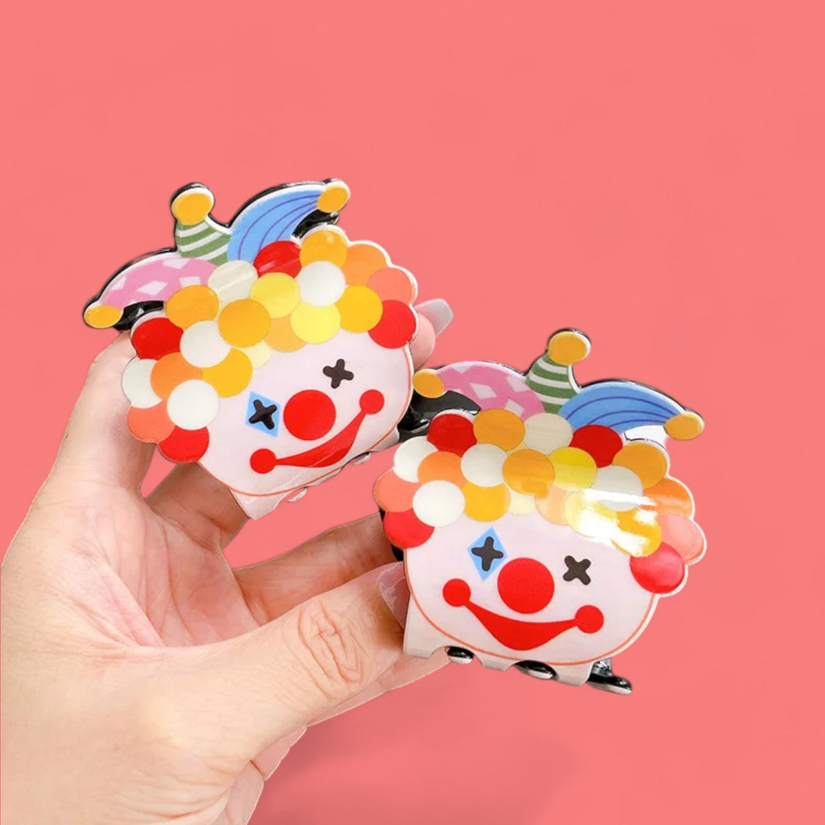 Circus Cheer Acrylic Clown Hair Clip-the lalezar