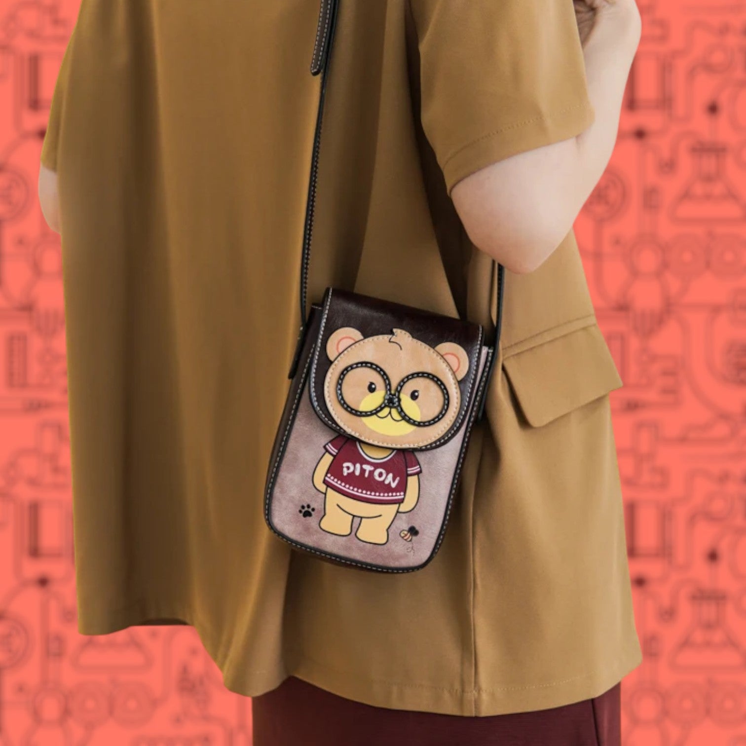 Adorable Cartoon Bear Phone Crossbody Bag-the lalezar