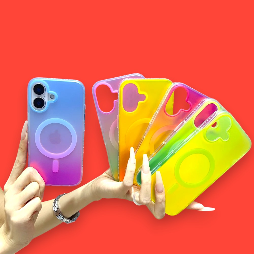 Rainbow Dream: Gradient Glow iPhone Case with MagSafe – Shockproof, Anti-Scratch, & Fingerprint-Free-the lalezar