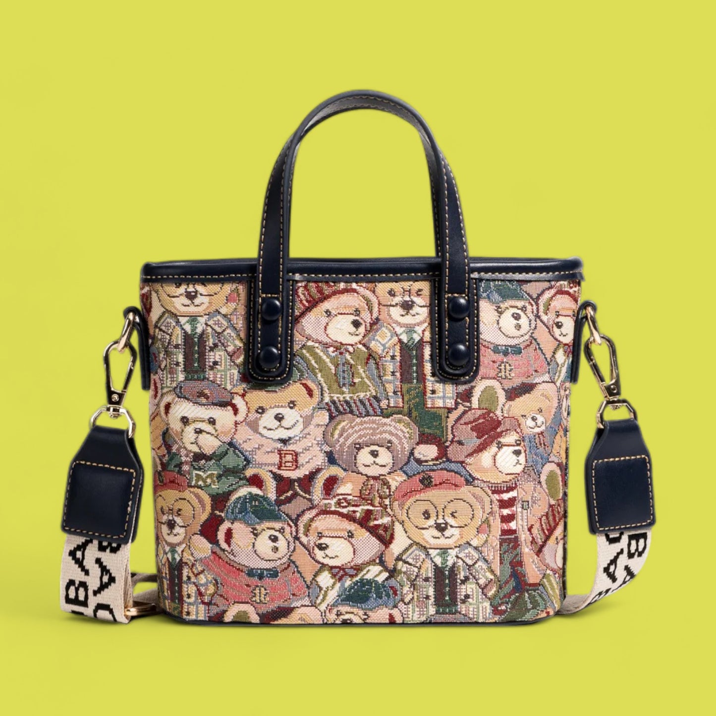 Enchanted Embroidered Bear Crossbody Tote – Petite and Playful for 2024-the lalezar