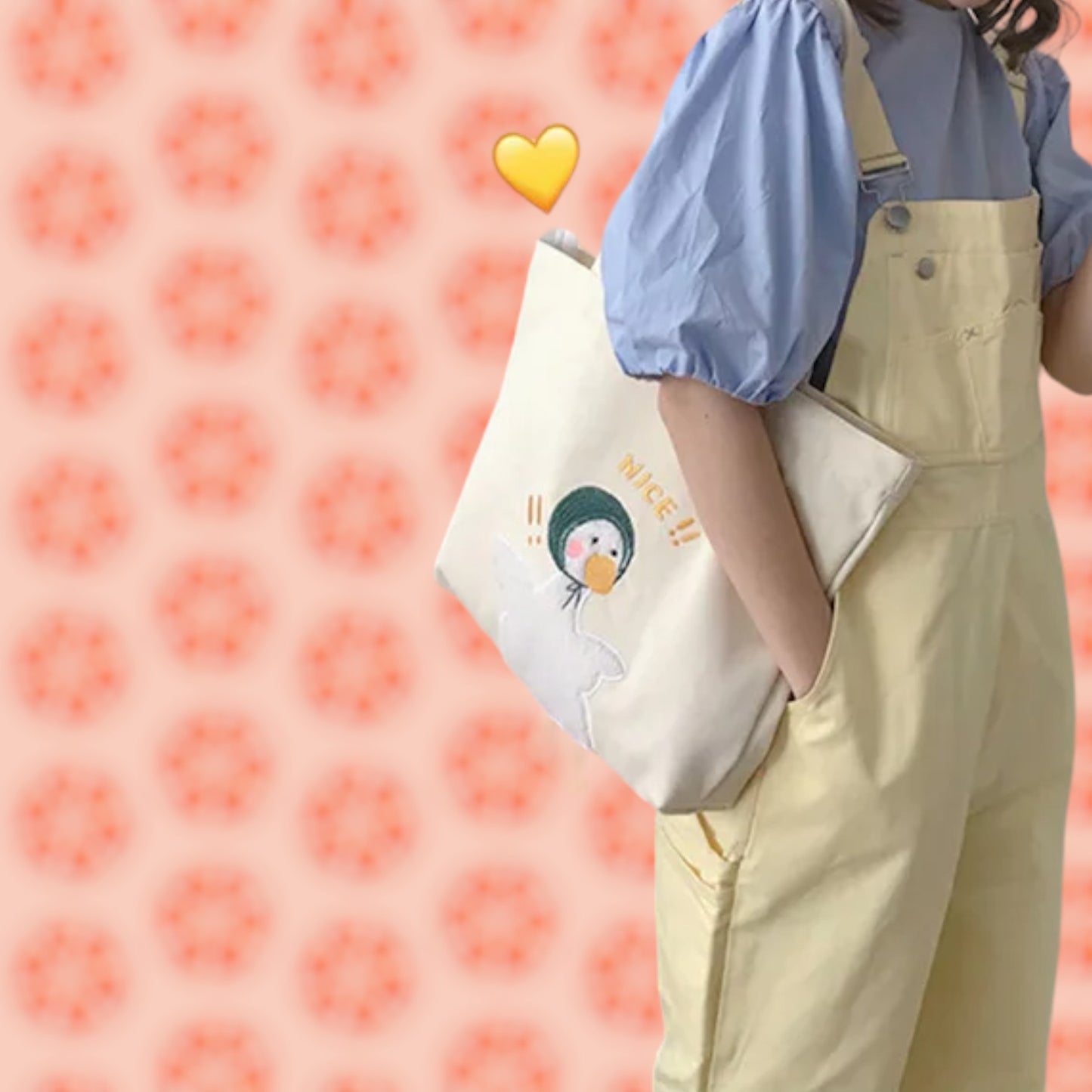 Quirky Duck Canvas Tote Bag - Cute and Casual Handbag for Everyday Style-the lalezar