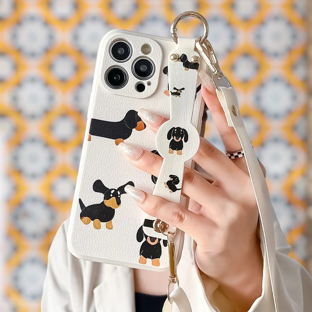 Purr & Pooch - Chic Grip & Stand Phone Case with Crossbody Strap-the lalezar