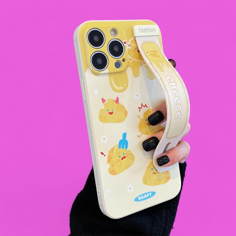 Cheerful Cheese Pals Grip & Stand Case-the lalezar