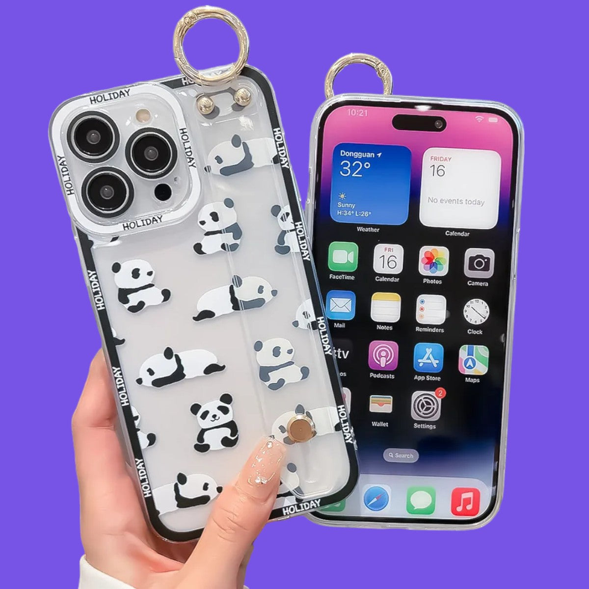 Panda Parade Grip & Stand Phone Case with Accessory Ring-the lalezar