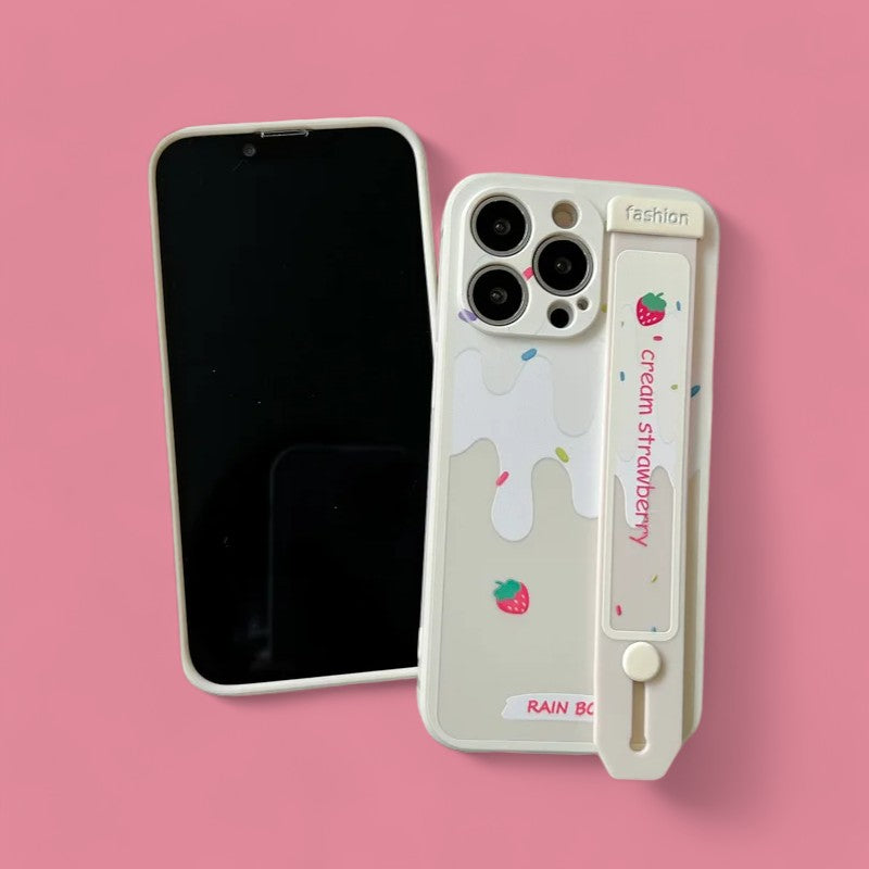 Creamy Strawberry Grip & Stand Case-the lalezar