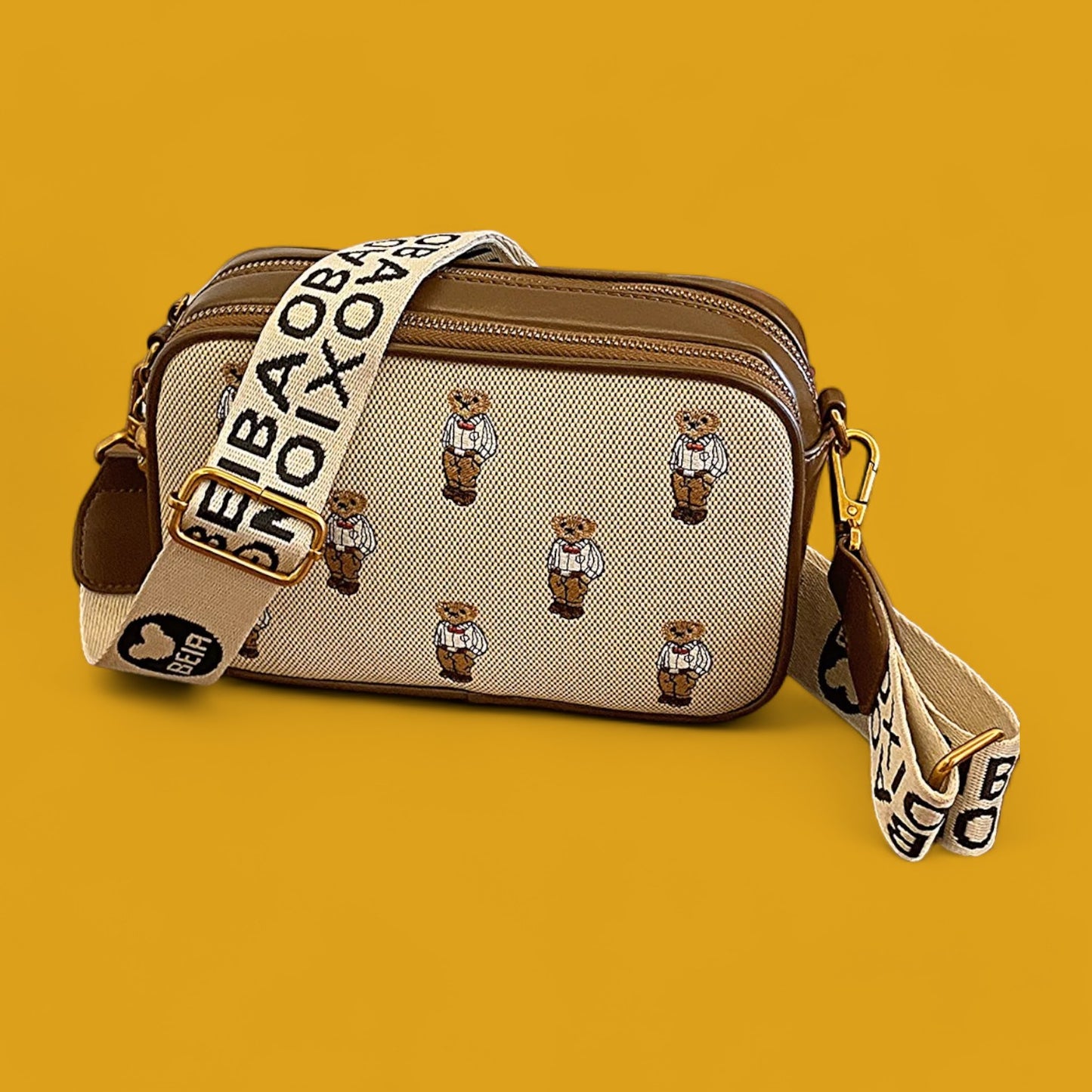 Vintage Bear Embroidered Crossbody – Timeless Fashion Meets Modern Chic for 2024-the lalezar